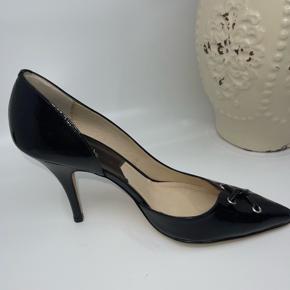 👠BRAND NEW👠Michael Kors black lace up patent leather heels - Picture 6 of 8